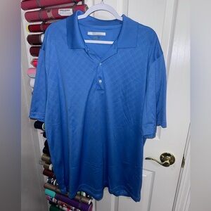 Greg Norman golf polo shirt blue mens size CXL Short Sleeve Geometric Pattern